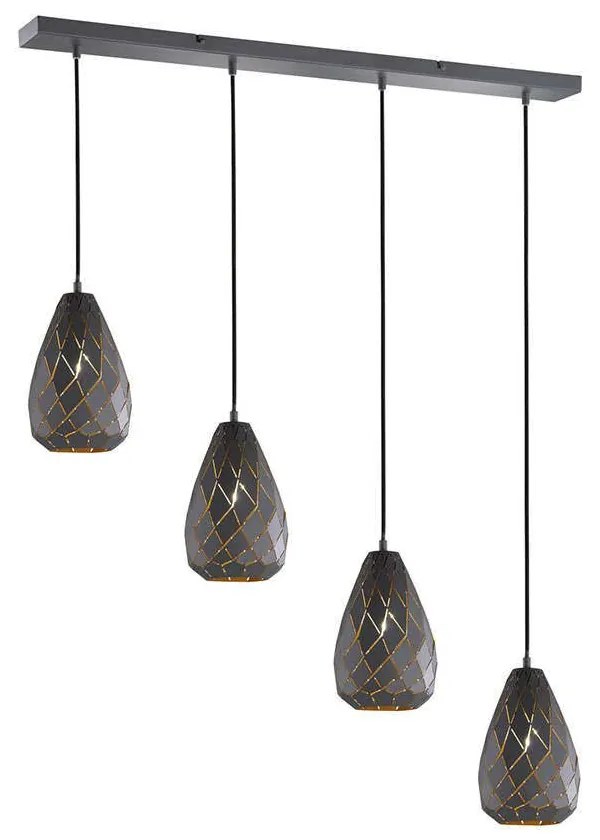 Φωτιστικό Οροφής - Ράγα Onyx 301300442 Anthracite-Gold Trio Lighting Metal