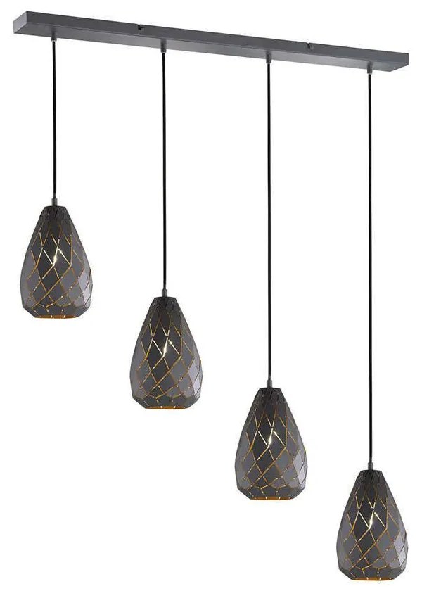 Φωτιστικό Οροφής - Ράγα Onyx 301300442 Anthracite-Gold Trio Lighting Μέταλλο