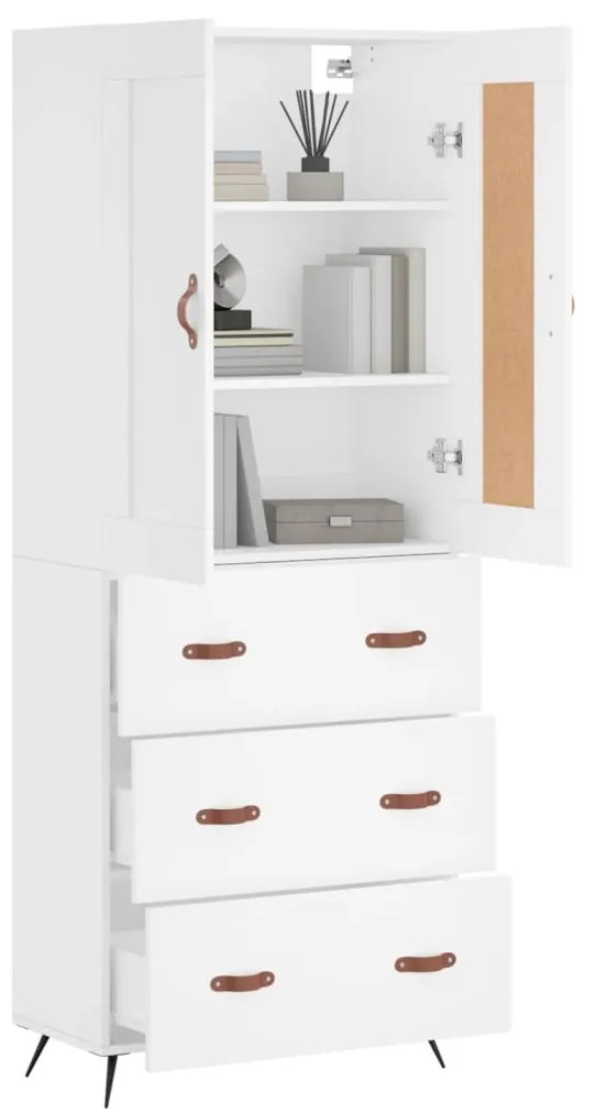 vidaXL Ντουλάπι Λευκό 69,5x34x180 εκ. από Επεξεργασμένο Ξύλο
