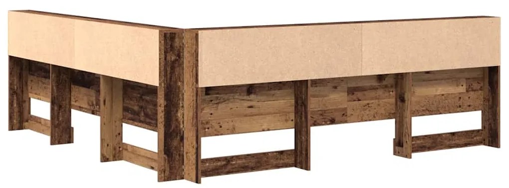 vidaXL Κεφαλάρι Αποθήκης με ράφι Παλιό Ξύλο 200 cm Επεξεργασμένο ξύλο