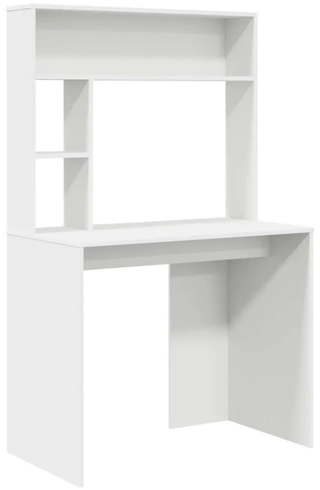 vidaXL Γραφείο με ράφι Λευκό 91 x 50 x 149 εκ Επεξεργασμένο ξύλο