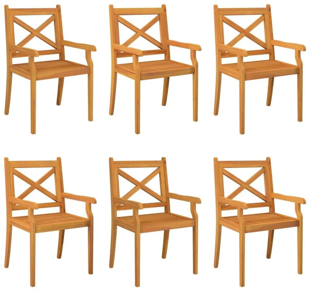 Καρέκλες Τραπεζαρίας Εξ. Χώρου 6 τεμ. Μασίφ Ξύλο Ακακίας - Καφέ