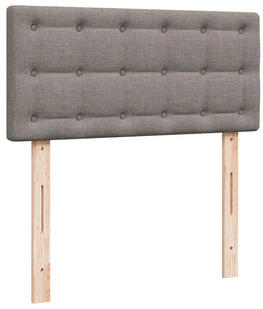 vidaXL Κρεβάτι Boxspring με Στρώμα Taupe 90x200 εκ. Υφασμάτινο