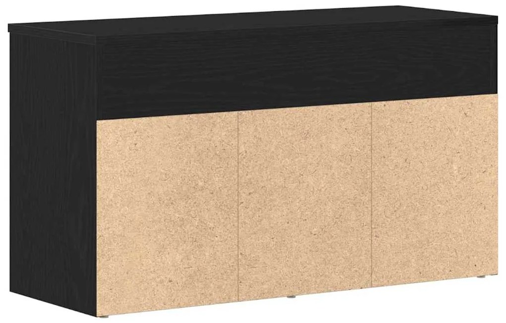 vidaXL Πάγκος για παπούτσια με ράφι Μαύρη δρυς 60 x 30 x 45 cm