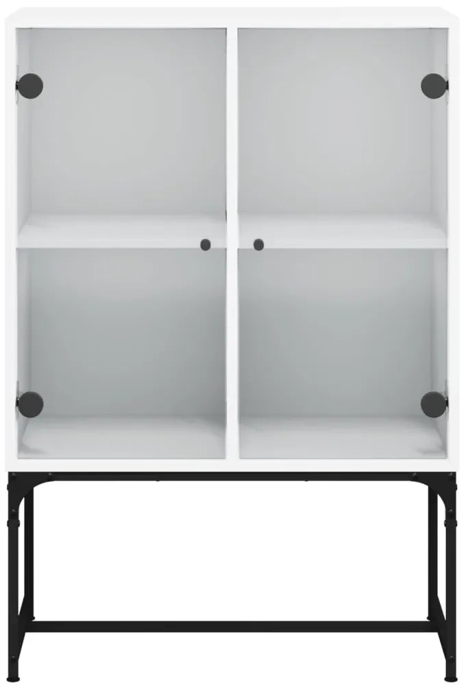 vidaXL Βοηθητικό Ντουλάπι Λευκό 69x37x100 εκ. με Γυάλινες Πόρτες