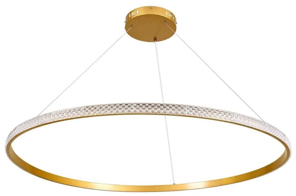 Φωτιστικό Οροφής Diamond 61135 Led 75W Φ100cm Gold Matt GloboStar Αλουμίνιο