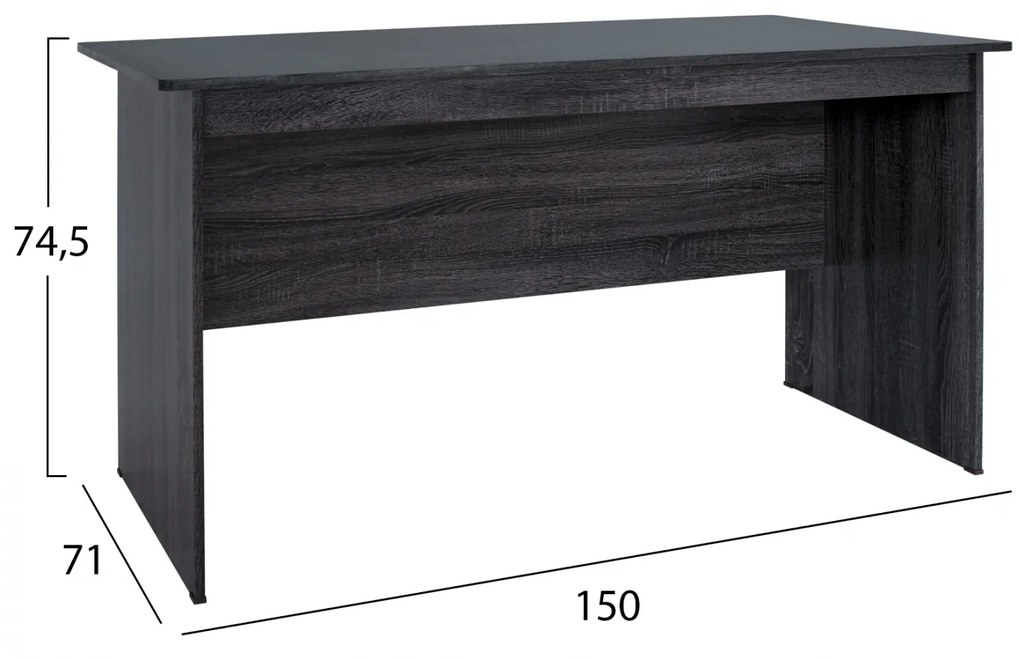 ΓΡΑΦΕΙΟ ΜΕΛΑΜΙΝΗΣ HAYDEN 150x71x74,5 HM2284.01 ΣΕ ΑΝΘΡΑΚΙ ΧΡΩΜΑ - HM2284.01