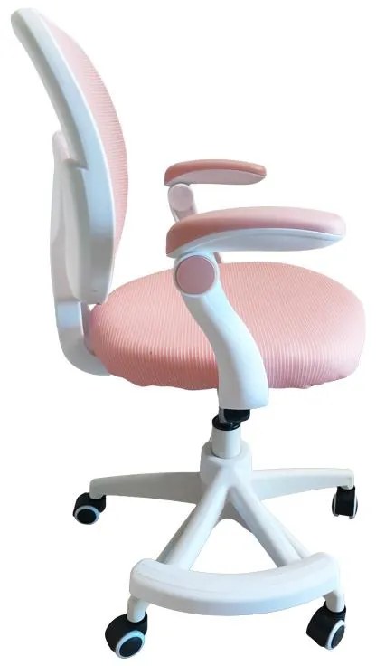 Καρέκλα γραφείου παδική Bernu ύφασμα mesh σε ροζ απόχρωση 47x56x80-90εκ 47x56x90 εκ.