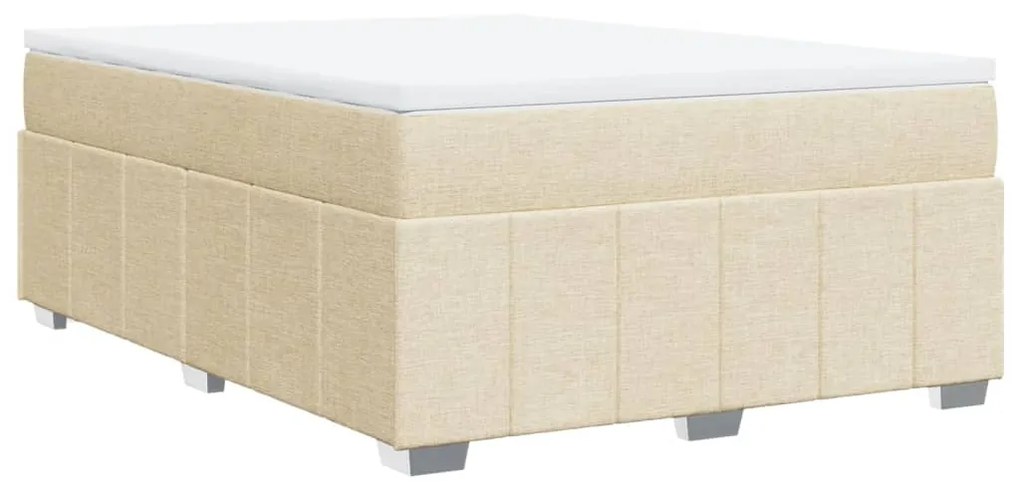 ΚΡΕΒΑΤΙ BOXSPRING ΜΕ ΣΤΡΩΜΑ ΚΡΕΜ 140X190 ΕΚ. ΥΦΑΣΜΑΤΙΝΟ 3285475