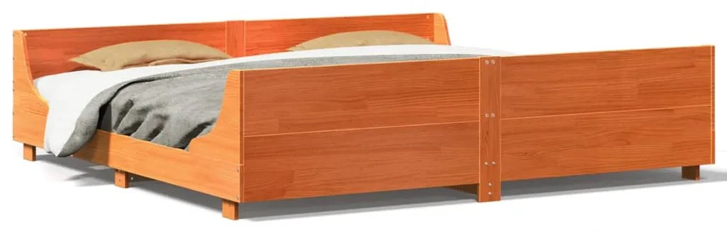 vidaXL Σκελετός Κρεβ. Χωρίς Στρώμα Καφέ Κεριού 200x200 εκ Μασίφ Πεύκο