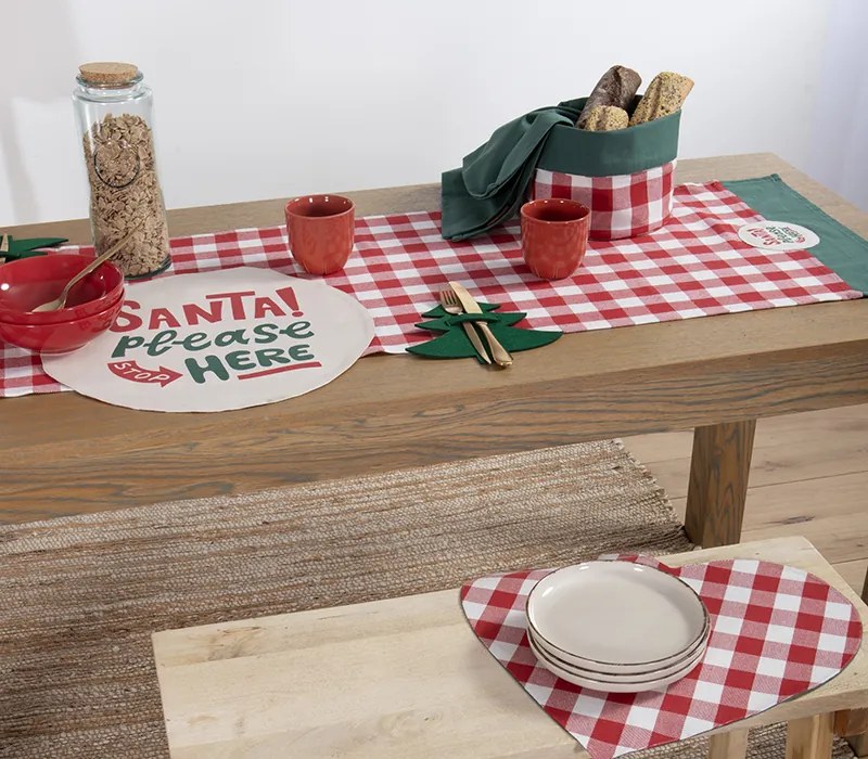 Χριστουγεννιάτικο Σουπλά Santa Please Red/Green 45x40 - Nef-Nef Homeware