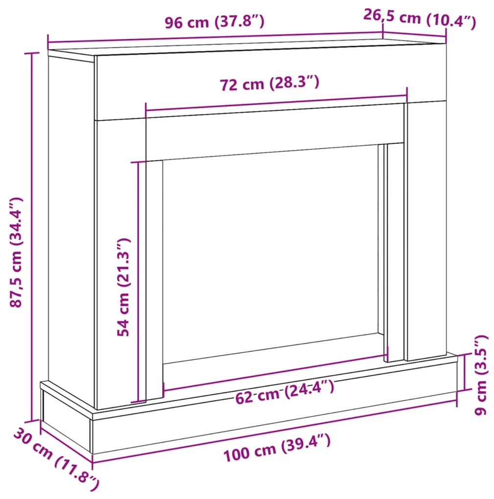 ΠΛΑΙΣΙΟ ΤΖΑΚΙΟΥ ΓΚΡΙ SONOMA 100X30X87,5 ΕΚ. ΑΠΟ ΕΠΕΞ. ΞΥΛΟ 854567