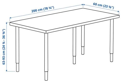 LAGKAPTEN/OLOV γραφείο, 200x60 cm 094.176.69