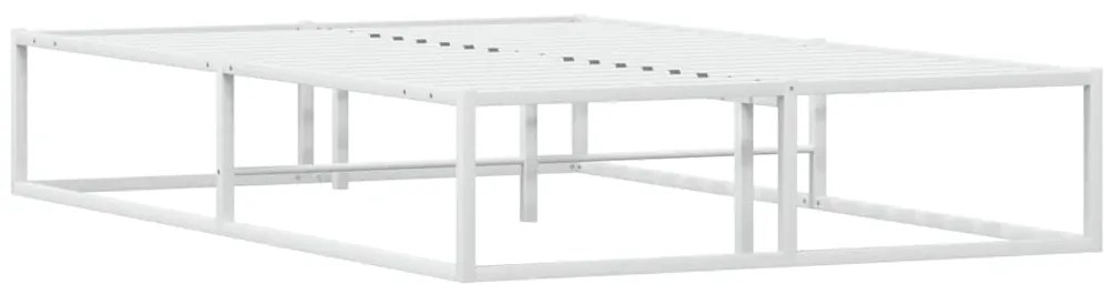 vidaXL Πλαίσιο κρεβατιού χωρίς στρώμα Λευκό 120x200 cm Μεταλλικό