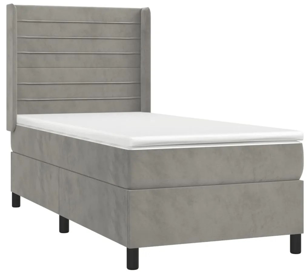 ΚΡΕΒΑΤΙ BOXSPRING ΜΕ ΣΤΡΩΜΑ ΑΝΟΙΧΤΟ ΓΚΡΙ 90X190 ΕΚ. ΒΕΛΟΥΔΙΝΟ 3132711