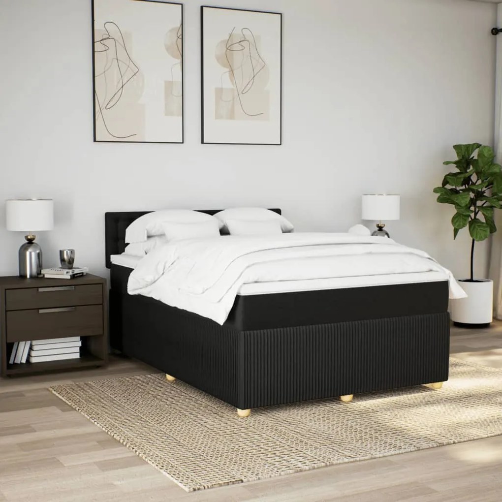 ΚΡΕΒΑΤΙ BOXSPRING ΜΕ ΣΤΡΩΜΑ ΜΑΥΡΟ 160X200 ΕΚ. ΥΦΑΣΜΑΤΙΝΟ 3289823