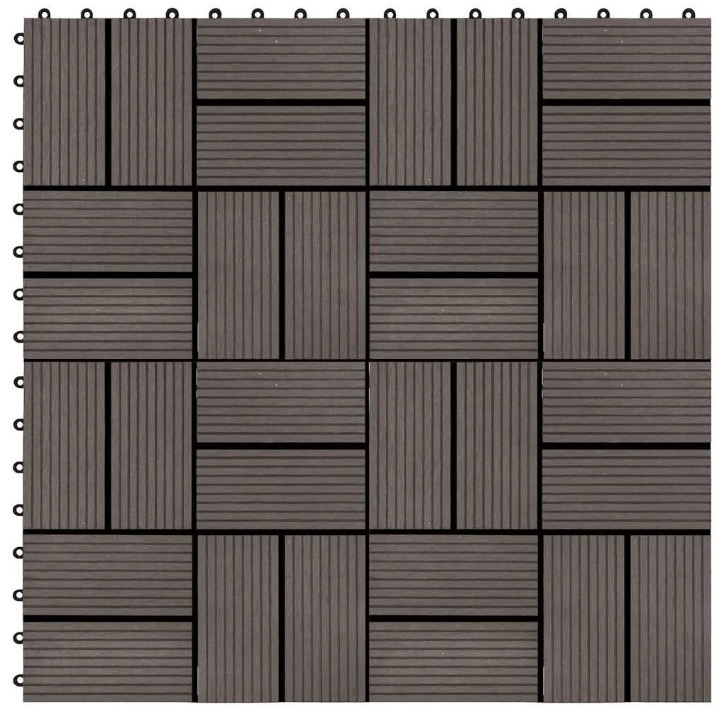 vidaXL Πλακάκια Deck 22 τεμ. Σκούρο Καφέ 30 x 30 εκ. 2 μ² από WPC