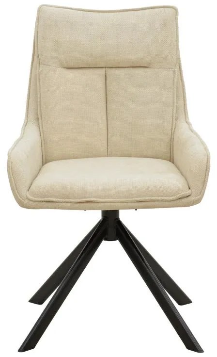 Καρέκλα Konelian Περιστρεφόμενη σε Μπεζ ύφασμα με Μαύρο Μεταλλικό Πόδι 54x63x88εκ. 2αδα 54x63x88 εκ.