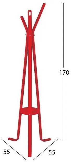 ΚΑΛΟΓΕΡΟΣ ΞΥΛΙΝΟΣ ΜΕ 3 ΠΟΔΙΑ  STAN ΚΟΚΚΙΝΟΣ 55x55x170 εκ.