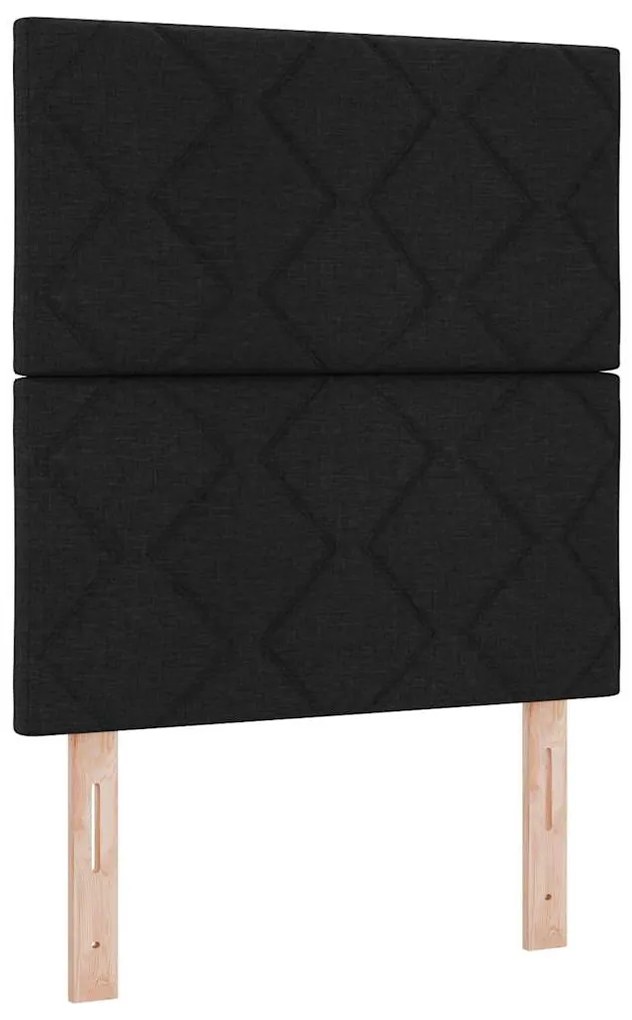 vidaXL Κρεβάτι με ελατήρια με στρώμα Μαύρο 80 x 200 cm ύφασμα
