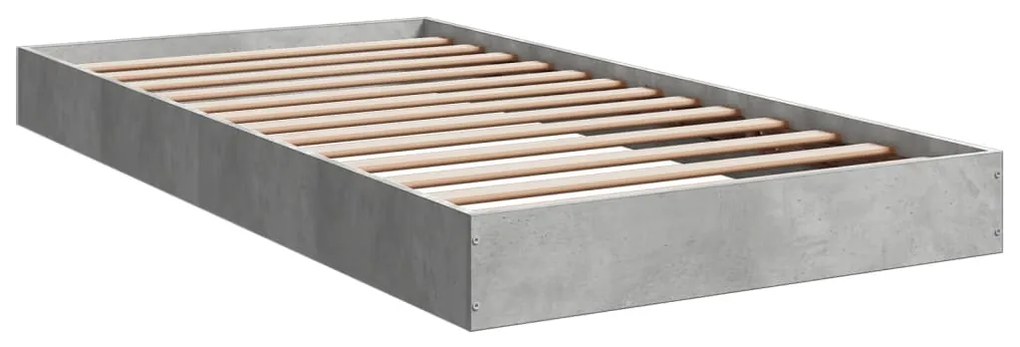 vidaXL Πλαίσιο Κρεβατιού Γκρι Σκυροδέματος 100x200 εκ. Επεξεργ. Ξύλο