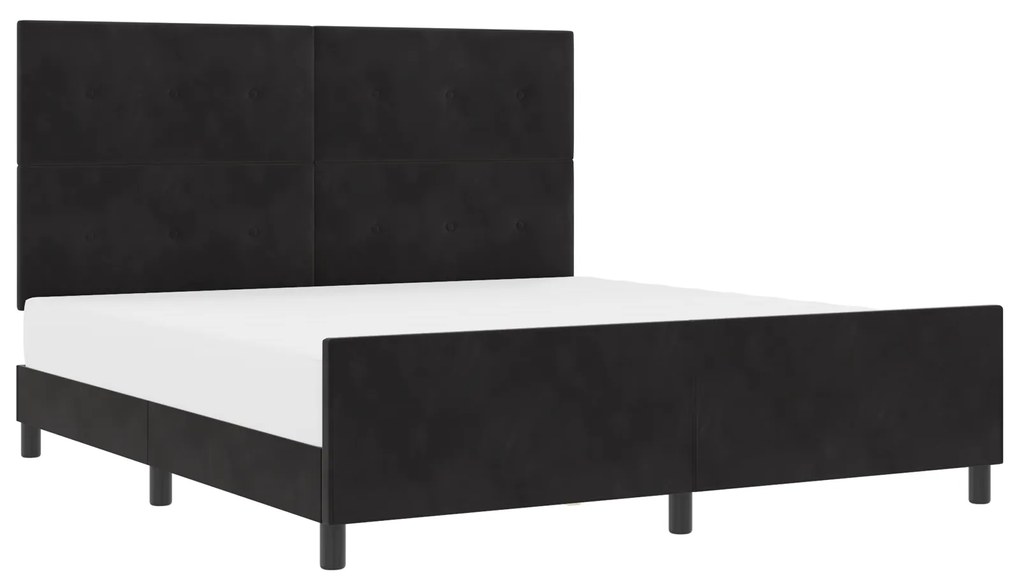 vidaXL Μαύρο Βελούδινο Κρεβάτι 180x200 εκ