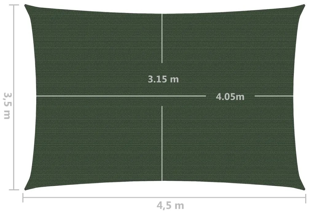 Πανί Σκίασης Σκούρο Πράσινο 3,5 x 4,5 μ. από HDPE 160 γρ./μ² - Πράσινο