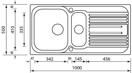 Νεροχύτης Sanitec Atlantic 2VR