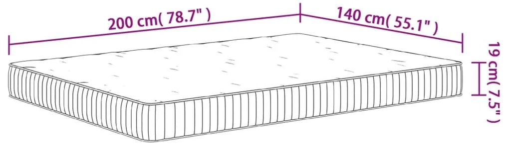 Στρώμα με Pocket Springs Μεσαία 140x200 εκ. - Λευκό