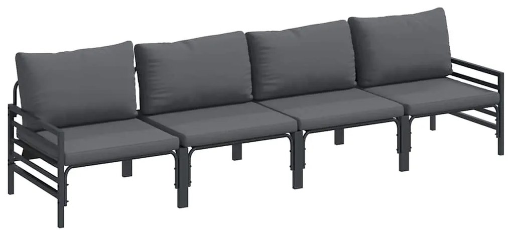 vidaXL Σετ Καναπέ Κήπου 4 pcs Ανθρακί Ατσάλι
