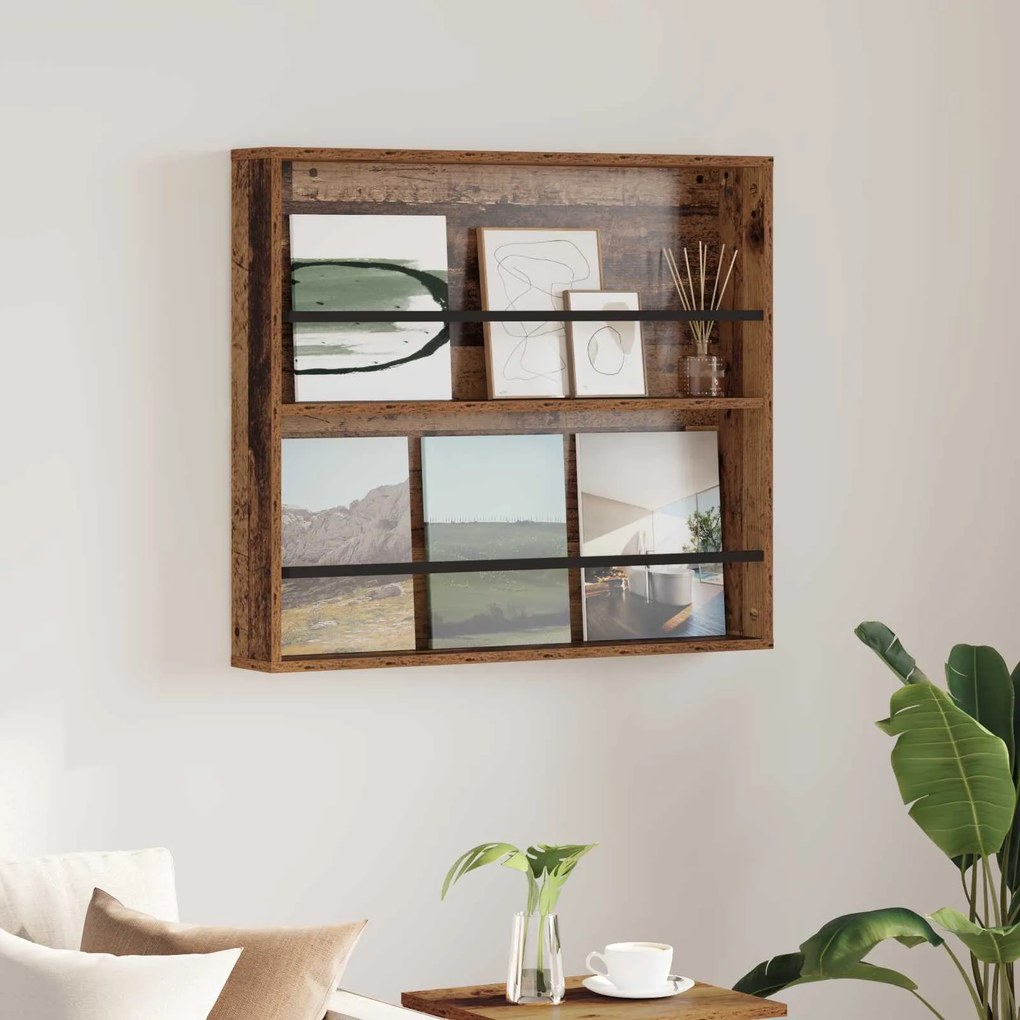 vidaXL Ράφι Περιοδικών Παλιό ξύλο 80 x 12 x 70 εκ Επεξεργασμένο ξύλο