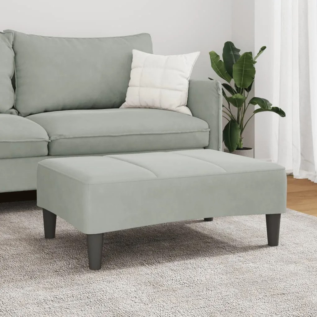 vidaXL Υποπόδιο Ανοιχτό Γκρι 77x55x31 εκ. Βελούδινο