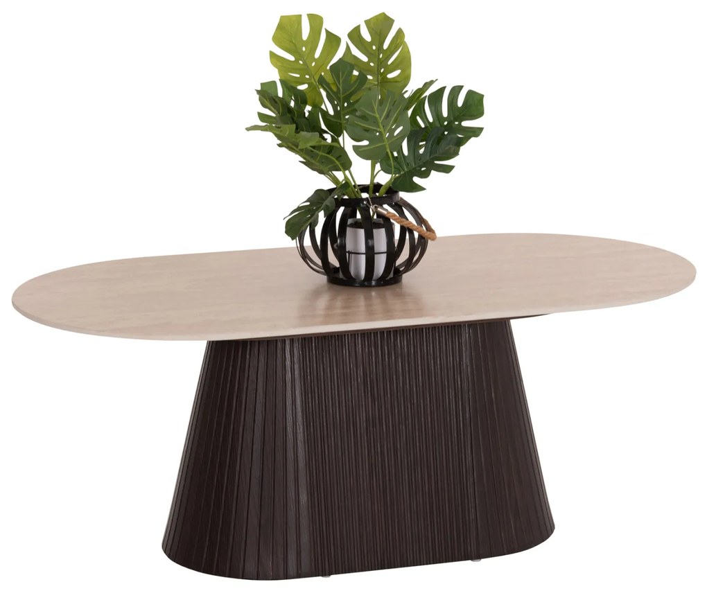 ΤΡΑΠΕΖΙ ΣΑΛΟΝΙΟΥ ΟΒΑΛ CATER HM18321 ΚΕΡΑΜΙΚΟ TOP ΟΨΗ ΤΡΑΒΕΡΤΙΝΑΣ-MDF ΒΑΣΗ 120x60x46Υεκ