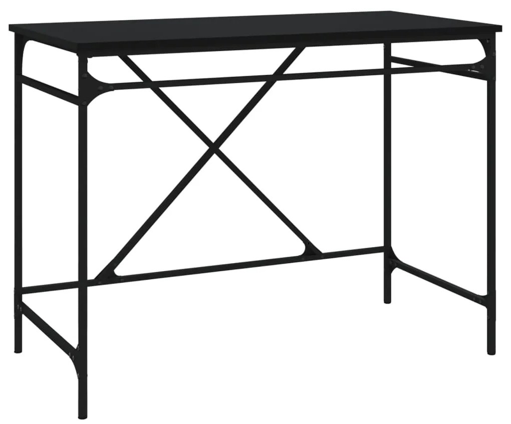 vidaXL Γραφείο Μαύρο 100 x 50 x 75 εκ. Επεξεργασμένο Ξύλο / Σίδηρος