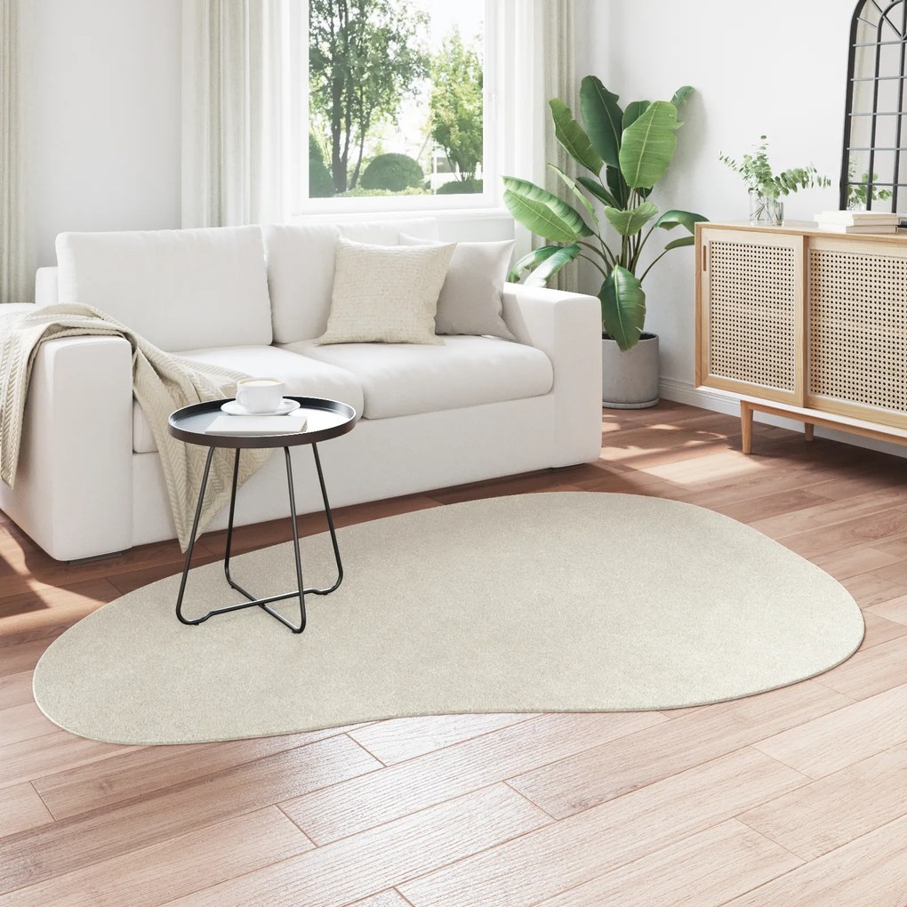 vidaXL Χαλί Κρεμ 140 x 200 cm Μαλλί