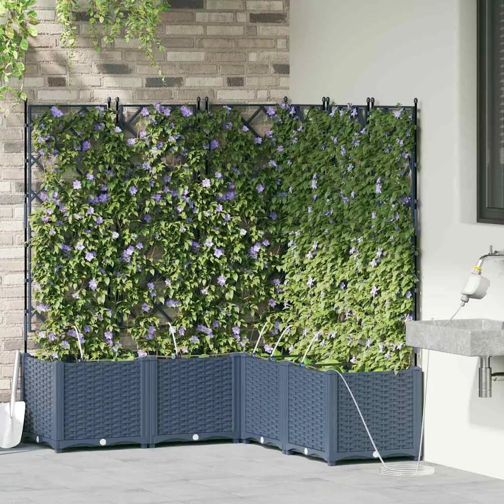 vidaXL Ζαρντινιέρες κήπου Γκρι 120 x 120 x 142 cm Ατσάλι