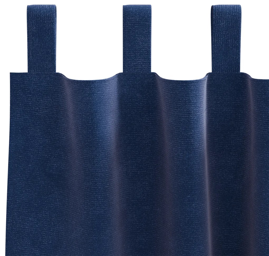 vidaXL Κουρτίνες με κουρτίνες 2 pcs Σκούρο Μπλε 140 x 175 cm Βελούδο