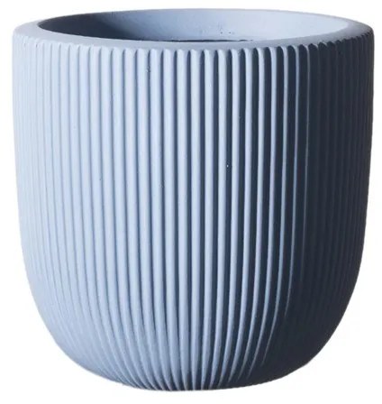 Supergreens Γλάστρα Πήλινη Στρογγυλή ''Stripe'' Μπλε XL 44x44x36,5 εκ.