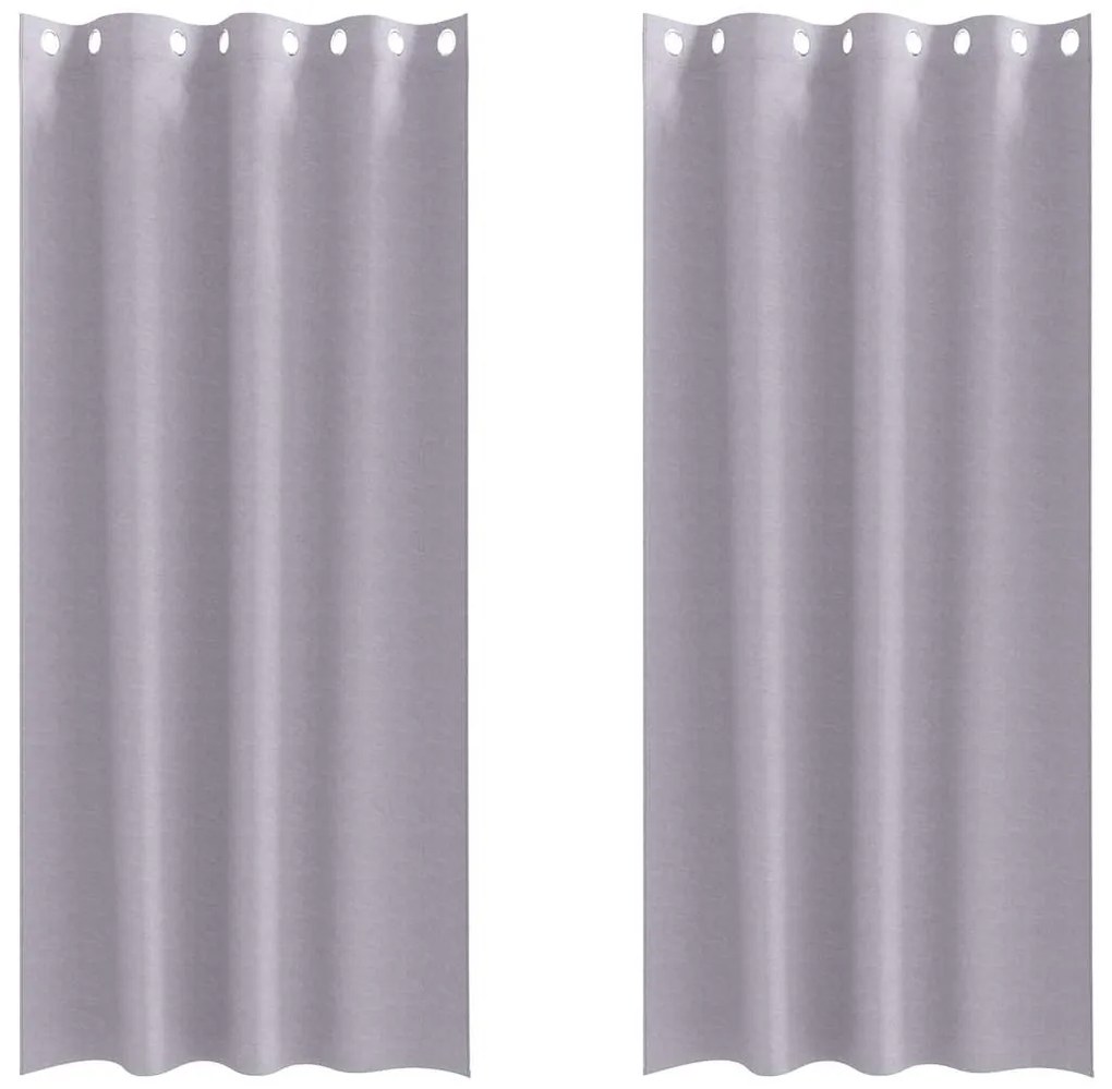 vidaXL Κουρτίνες 2 pcs Μεταλλικό Γκρι 225x140εκ. Πολυεστέρας