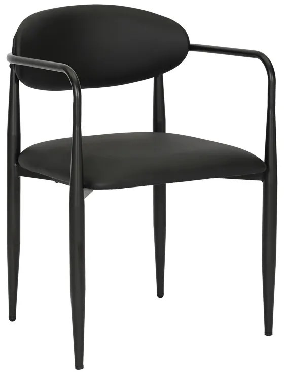 Πολυθρόνα Kalone  pu σε μαύρη απόχρωση 56x55x78εκ