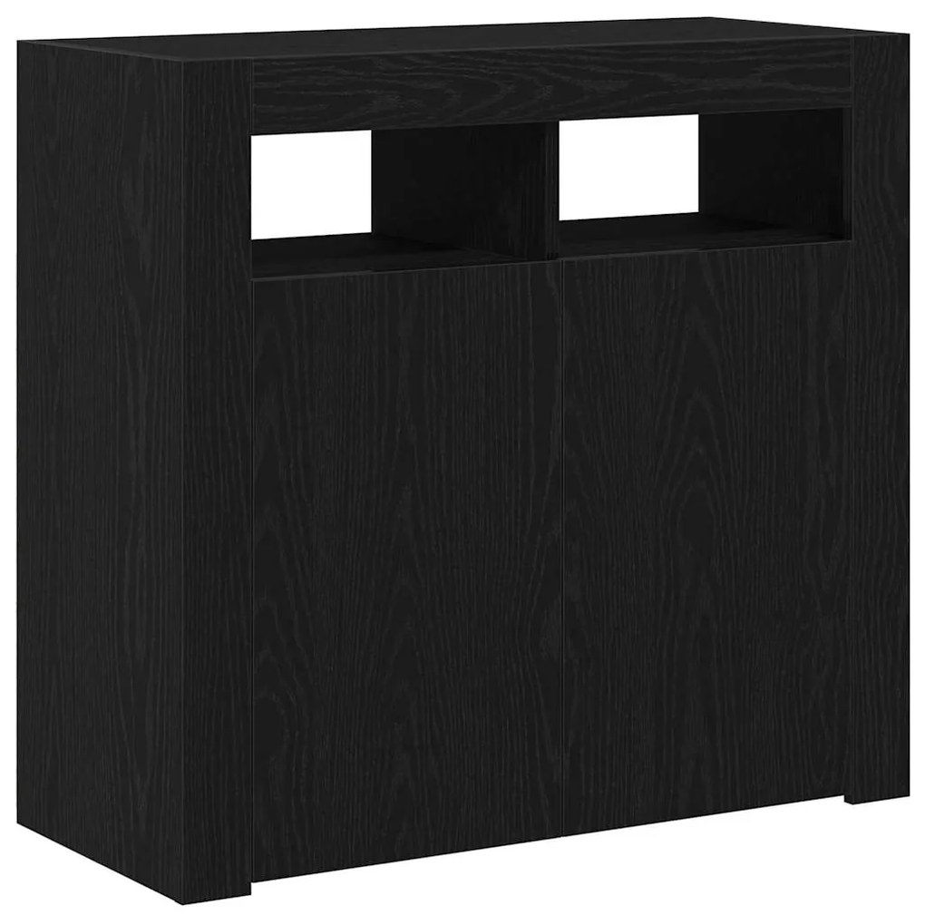 vidaXL Πλαϊνό γραφείο Μαύρη Οξυά 80 x 35 x 75 cm Επεξεργασμένο ξύλο