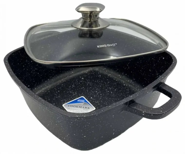 Ταψί/Κατσαρόλα Kinghoff KH 1603, 24x24, 4,5l, Marble, Induction, Black
