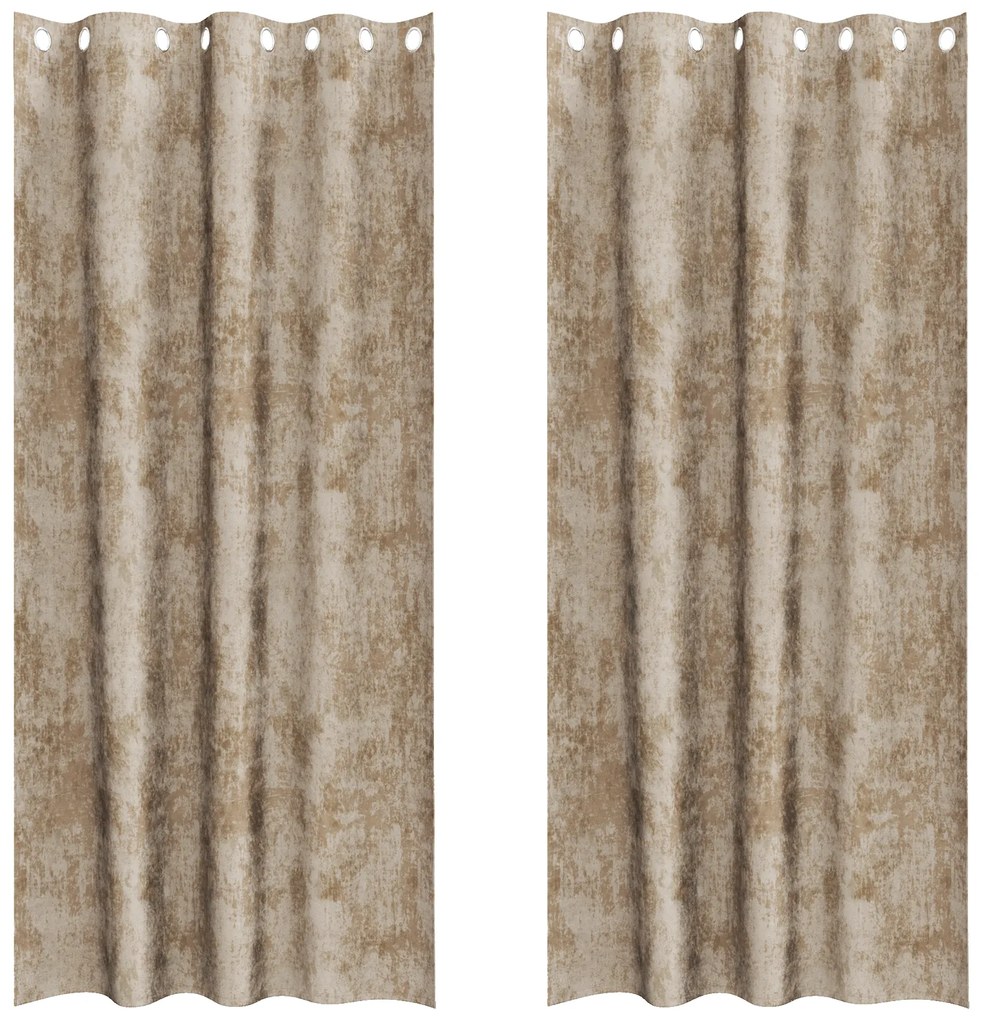 vidaXL Κουρτίνες Velvet 2 τμχ με τσιμπίδες Μπεζ 225 x 140 εκ.