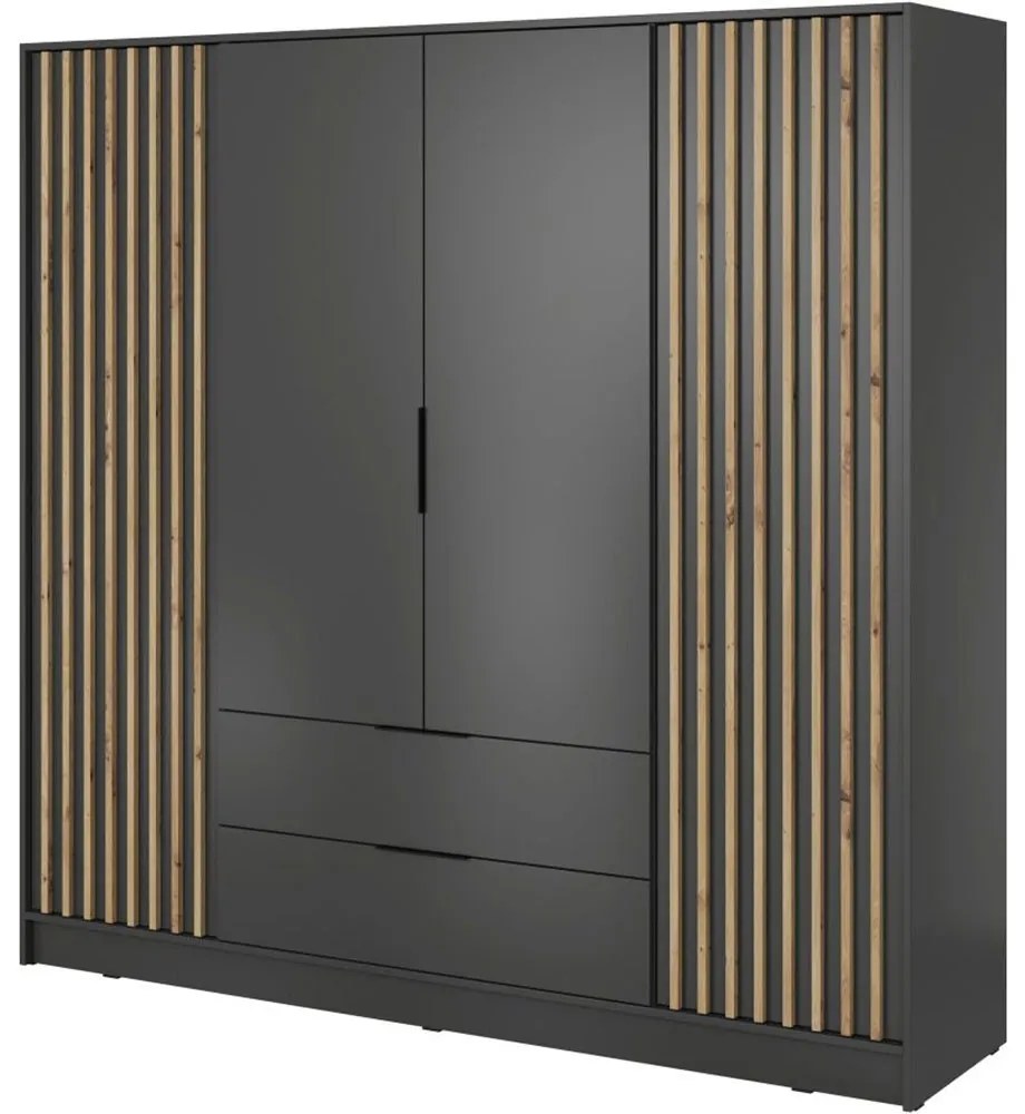 Nτουλάπα Τετράφυλλη Nelly 24_4D_grf 206x51x200cm Graphite-Natural Τετράφυλλη