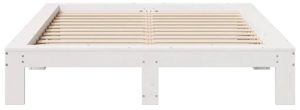 vidaXL Σκελετός Κρεβ. Χωρίς Στρώμα Λευκό 140x200 εκ Μασίφ Πεύκο