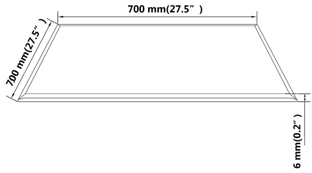 vidaXL Επιφάνεια Τραπεζιού Τετράγωνη 700 x 700 χιλ. από Ψημένο Γυαλί