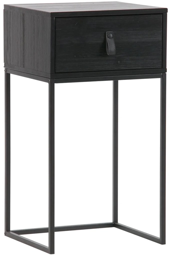 Nightstand DE EEKHOORN Zola nightstand with drawer black 30cm X 36cm X Υ75cm 373673-Z-0071