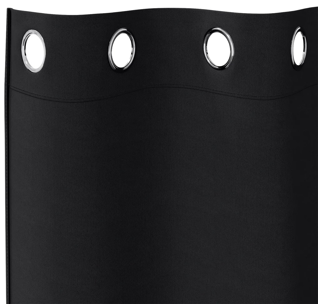 vidaXL Κουρτίνες με κουρτίνες 2 pcs Μαύρο 225 x 140 εκ. Πολυεστέρας