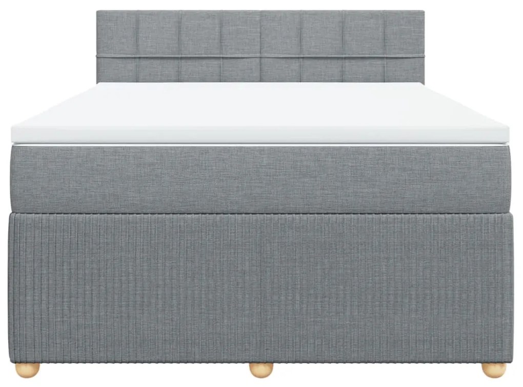 ΚΡΕΒΑΤΙ BOXSPRING ΜΕ ΣΤΡΩΜΑ ΑΝΟΙΧΤΟ ΓΚΡΙ 140X190 ΕΚ. ΥΦΑΣΜΑΤΙΝΟ 3287451