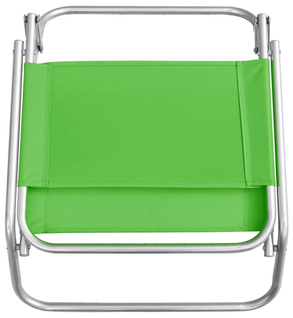 vidaXL Καρέκλες Παραλίας Πτυσσόμενες 2 τεμ. Πράσινες Υφασμάτινες